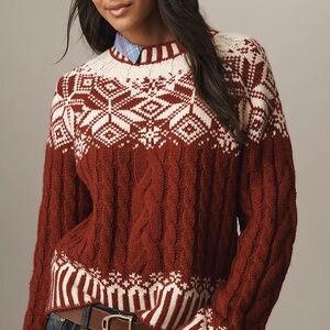 NWT Anthropologie Design History Long-Sleeve Crewneck Sweater Size XS